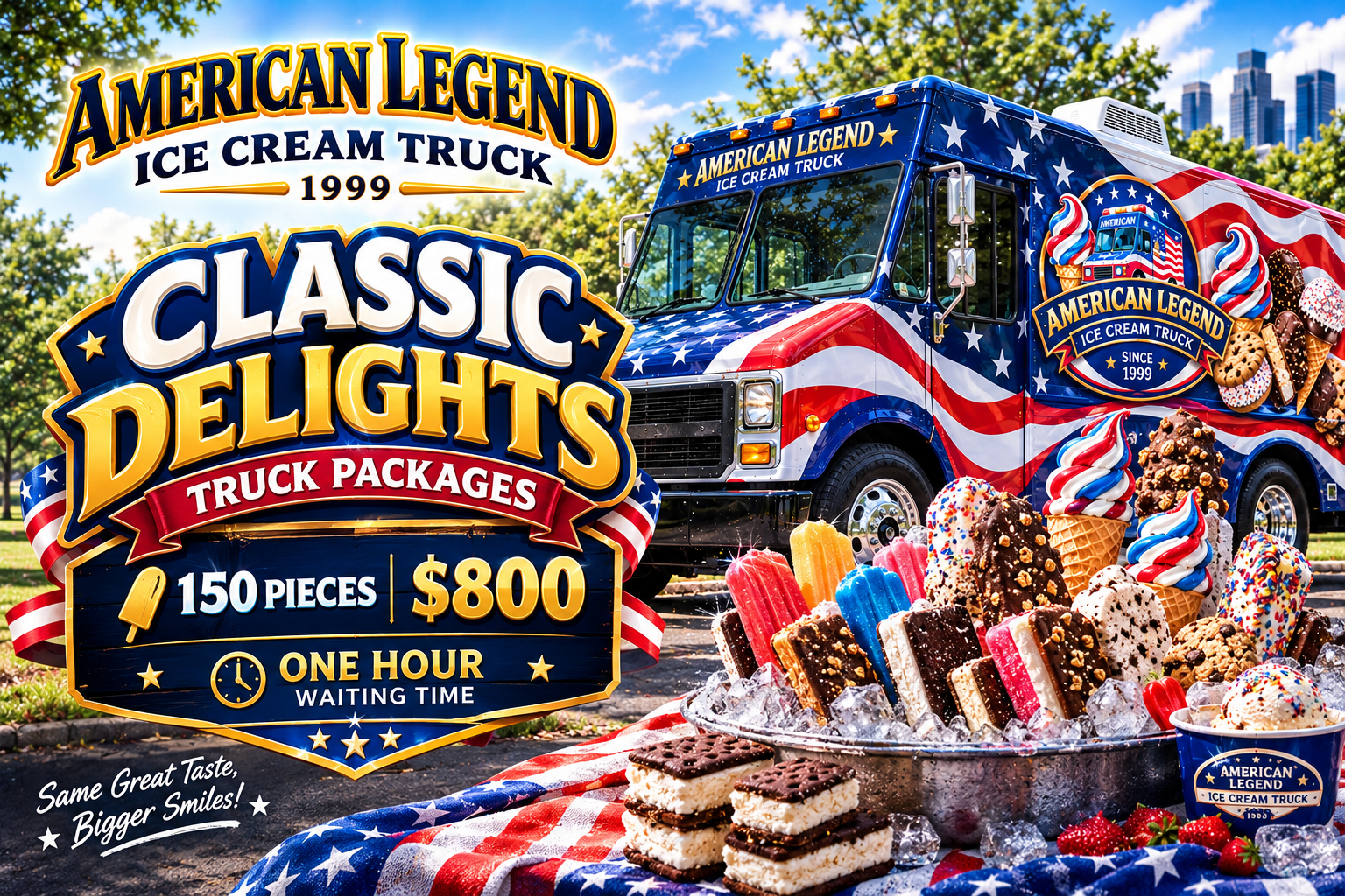 Reserve our Classic Delights for your event in MA Classic Delights - Premium ice cream truck catering package in New England