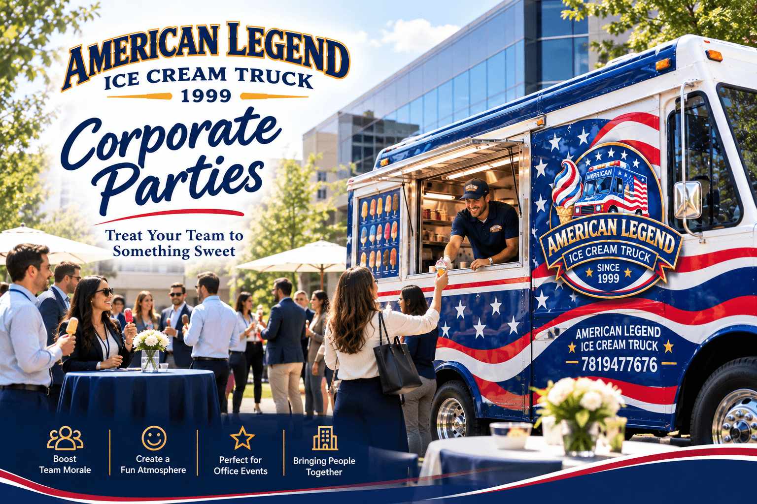 Corporate Parties catering by American Legend Ice Cream Truck
