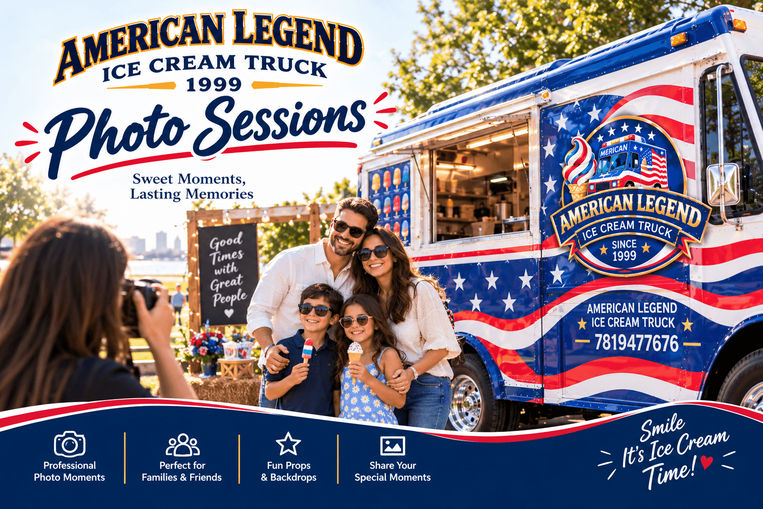 Photo Sessions catering by American Legend Ice Cream Truck