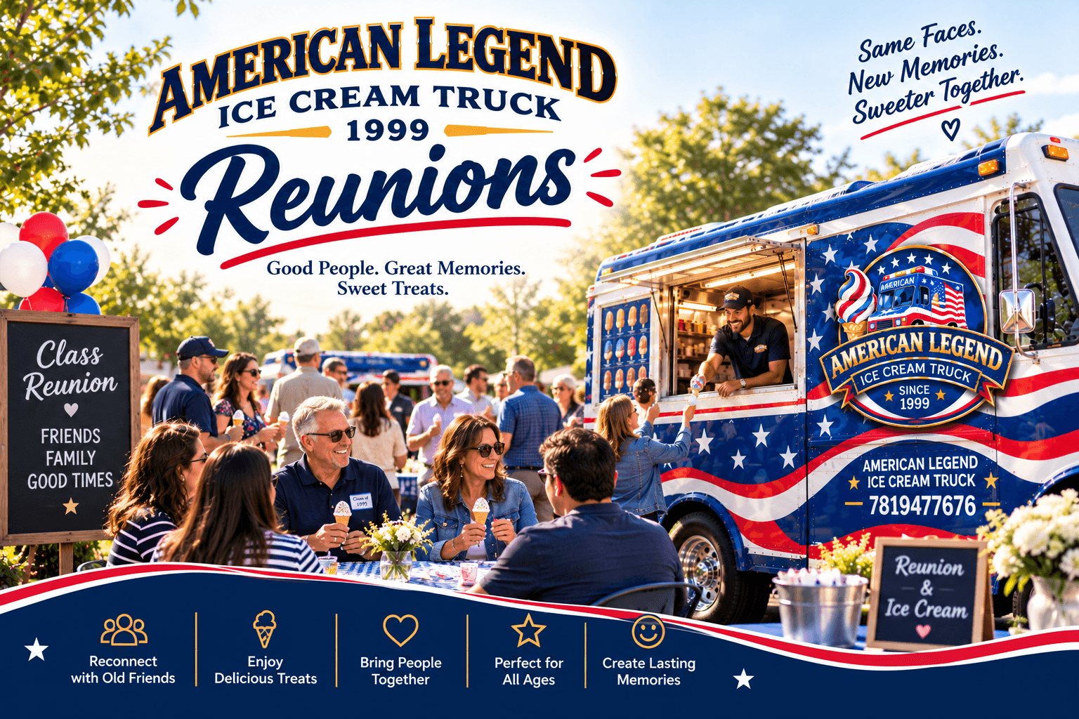 Reunions catering by American Legend Ice Cream Truck